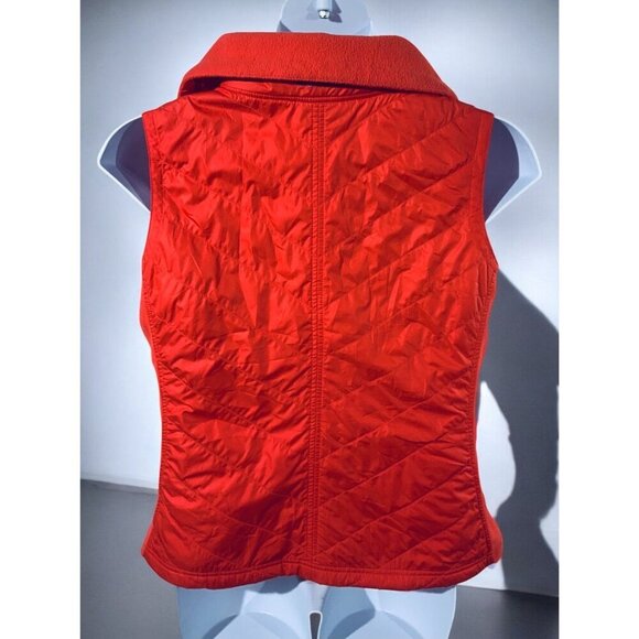 Columbia Women XL Quilted Fleece Zip Front Vest Red Lightweight Outdoor Layering - Picture 7 of 10